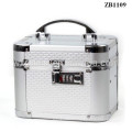 New design arrival aluminum jewelry box with a removable tray inside and a handle on the top